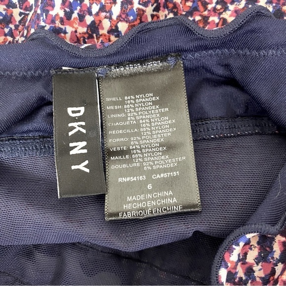 DKNY Ruffled Print One Piece Swimsuit Size 6 - Picture 8 of 9